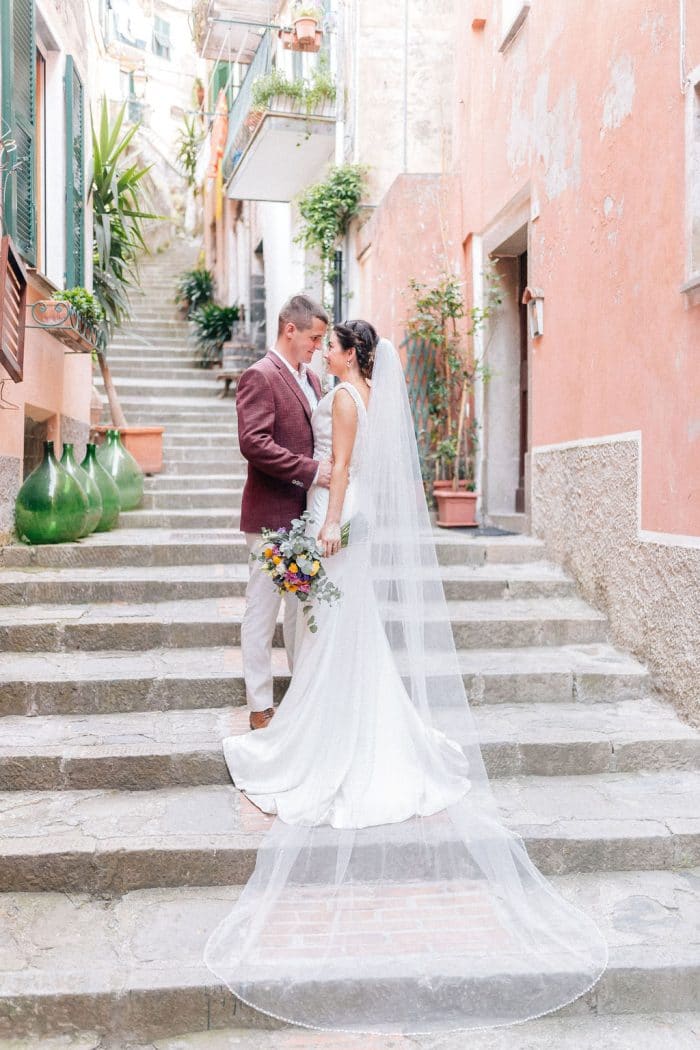 Bright Summer Wedding in Italy A Travel Love Story Cinque Terre Wedding