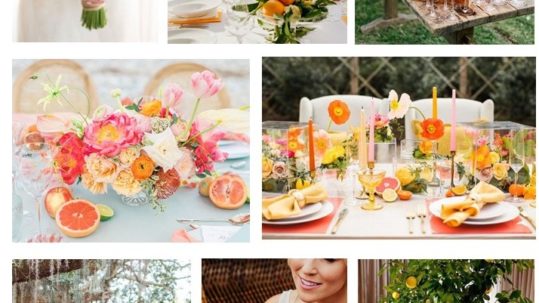 lemon table setting wedding